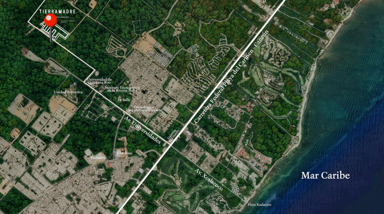 Ubicación Tierra Madre Playa del Carmen